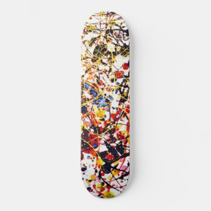 Colourful Paint Splatter Skateboard