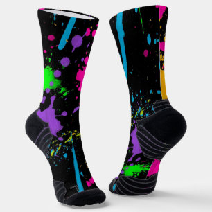 Colourful Paint Splatter Socks