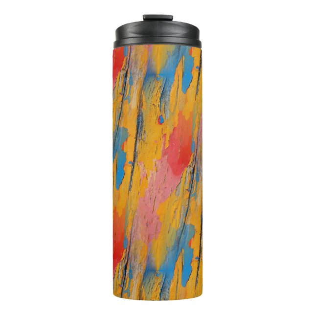 Colourful Paint Splatter Thermal Tumbler (Front)