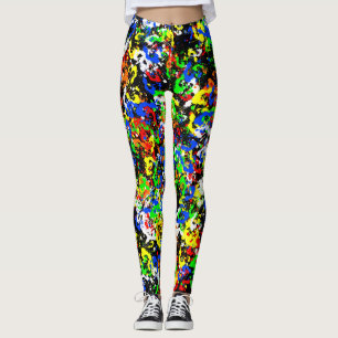 Colourful Paint Splatter Womens Leggings