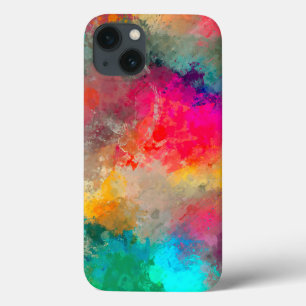 Colourful Paint Splattered on Concrete  iPhone 13 Case