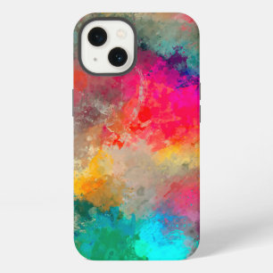 Colourful Paint Splattered on Concrete  iPhone 13 Case