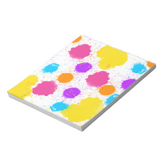 Colourful Paint Splatters Notepad