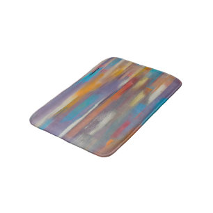 Colourful paint streaks bath mat