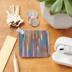 Colourful paint streaks keychain
