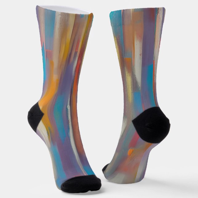 Colourful paint streaks  socks (Angled)