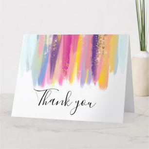 Colourful Paint Stroke Thank You Card