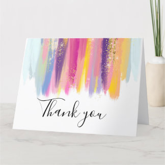 Colourful Paint Stroke Thank You Card