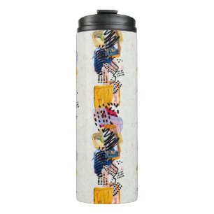 Colourful paint strokes: hand-drawn pattern. thermal tumbler