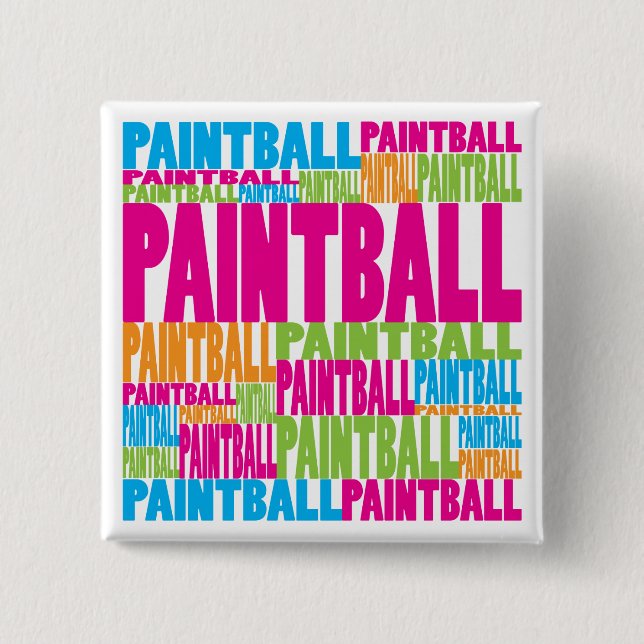 Colourful Paintball 2 Inch Square Button (Front)