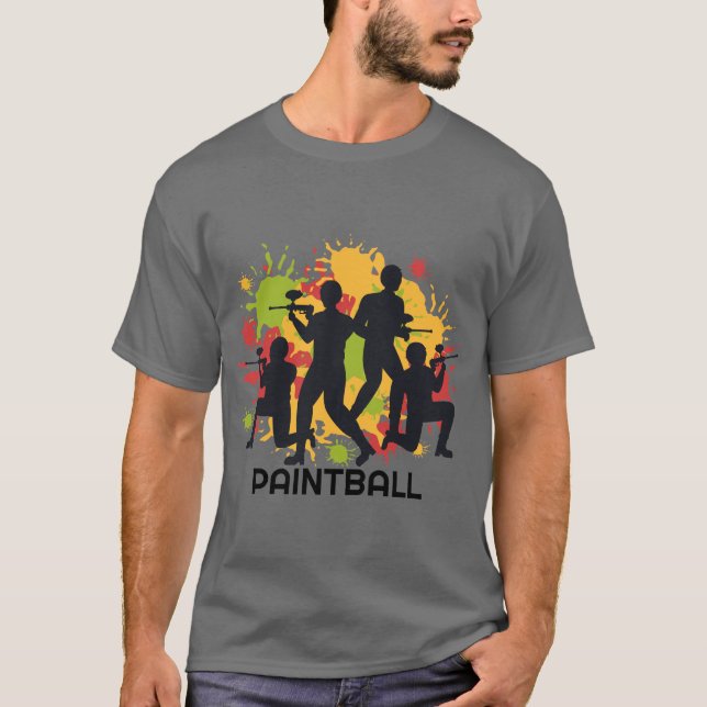 Colourful Paintball Scene T-Shirt (Front)