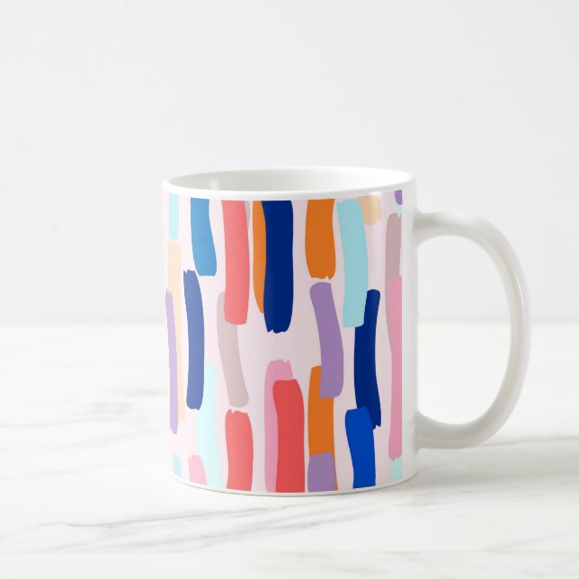Colourful Paintbrush Stroke Pattern Coffee Mug (Right)