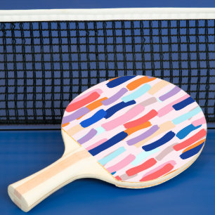 Colourful Paintbrush Stroke Pattern Ping Pong Paddle