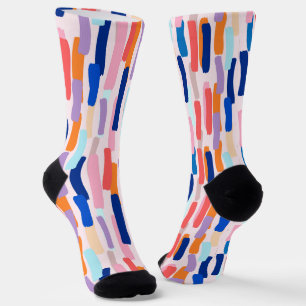 Colourful Paintbrush Stroke Pattern Socks