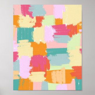 Colourful Painted Blocks Poster