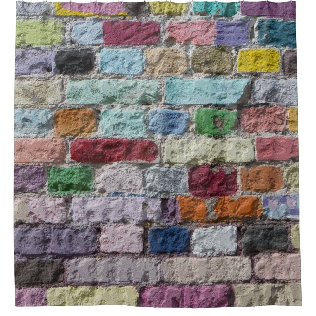 Colourful Painted Brick Wall Texture (Front)