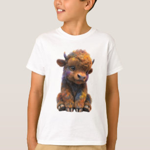 Colourful Painted Buffalo Calf Kids T-Shirt