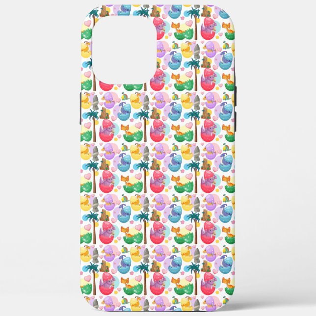 Colourful Painted Dinosaur Pattern Case-Mate iPhone Case (Back)