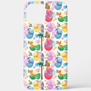 Colourful Painted Dinosaur Pattern iPhone 12 Pro Max Case
