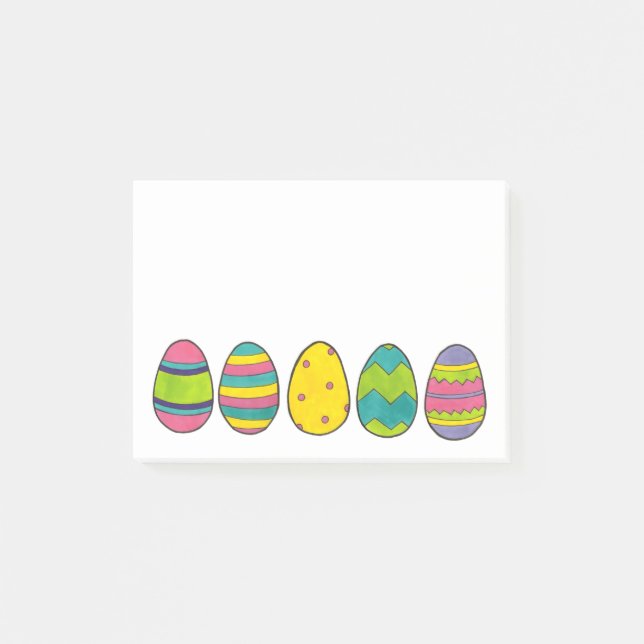 Colourful Painted Easter Basket Egg Eggs Post-It Notes (Front)