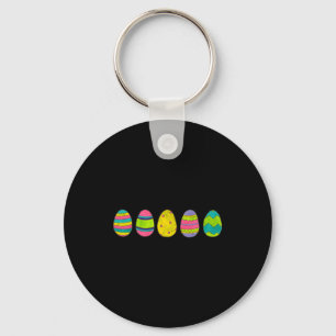 Colourful painted easter basket egg hunt eggs t keychain