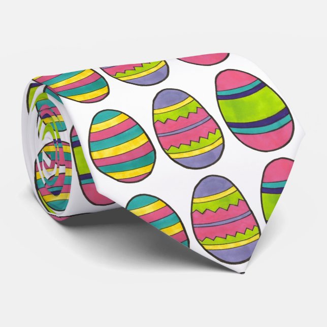 Colourful Painted Easter Egg Hunt Eggs Tie (Rolled)