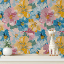 Colourful Painted Flowers Floral Pattern