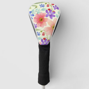 Colourful Painted flowers Golf Head Cover