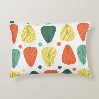 Colourful painted leaves, bright business backgrou accent pillow