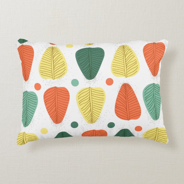 Colourful painted leaves, bright business backgrou accent pillow (Front)