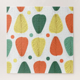 Colourful painted leaves, bright business backgrou jigsaw puzzle