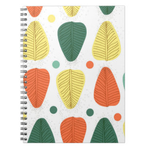 Colourful painted leaves, bright business backgrou notebook