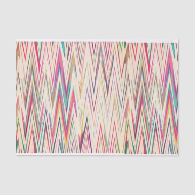 Colourful Painted Sine Waves Tissue Paper (Front)