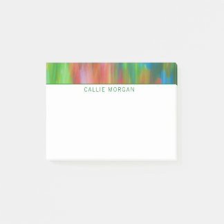 Colourful painted striped custom post-it notes