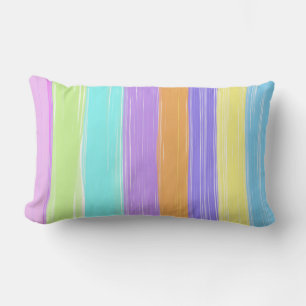 colourful painted stripes artistic home decor lumbar pillow