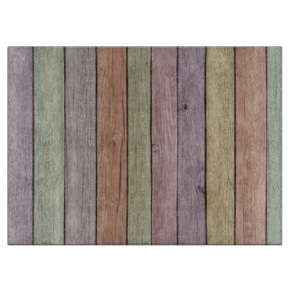 Colourful Painted Weathered Wood Cutting Board