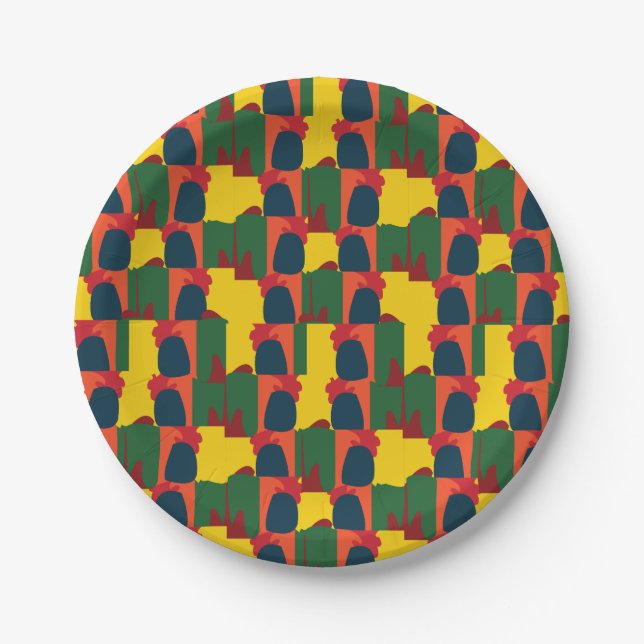 Colourful Painting Abstract Party Paper Plate (Front)