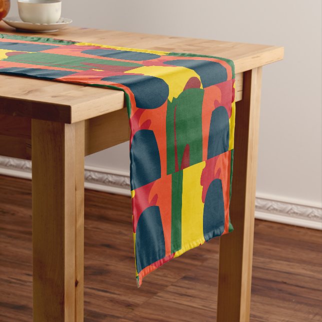 Colourful Painting Abstract  Short Table Runner (In Situ)