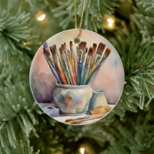 Colourful Painting  Ceramic Ornament