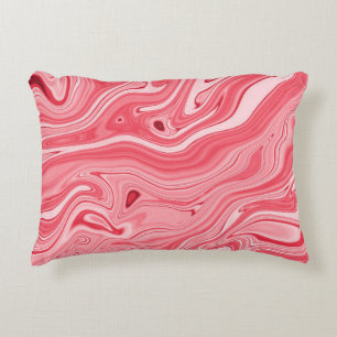 Colourful paintings of marbling, red marble ink pa accent pillow