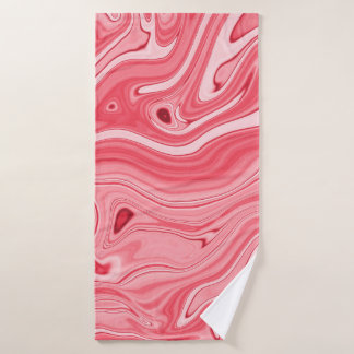 Colourful paintings of marbling, red marble ink pa bath towel