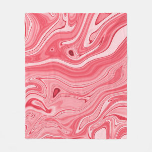 Colourful paintings of marbling, red marble ink pa fleece blanket