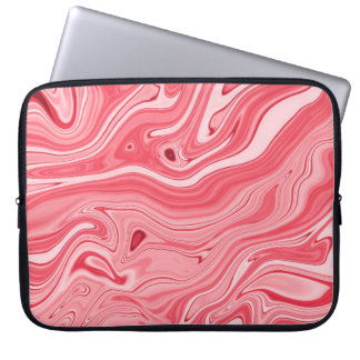 Colourful paintings of marbling, red marble ink pa laptop sleeve