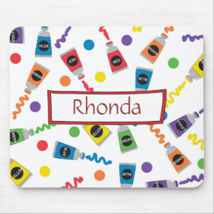Colourful paints mouse pad