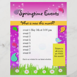 Colourful Paisely Spring Springtime Event Flyer