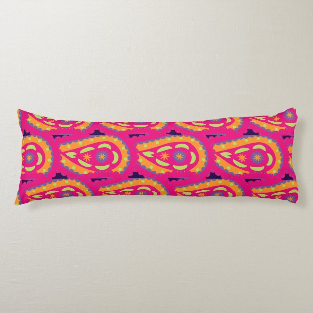 Colourful Paisley Body Pillow (Front)