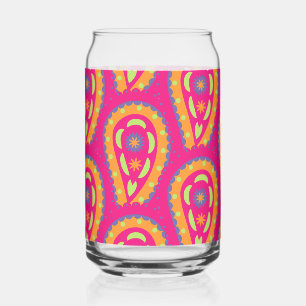 Colourful Paisley Can Glass
