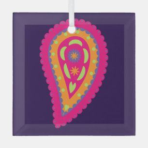 Colourful Paisley Glass Ornament