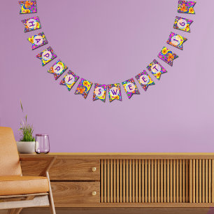 Colourful Paisley Happy Sweet Sixteen Bunting Flags
