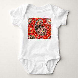Colourful Paisley Indian Seamless Pattern Baby Bodysuit